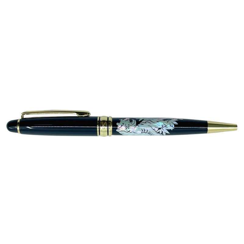 Nacreh Inlay Mother of Pearl Design Handmade Ballpoint Pen Retractable Executive Gift Deluxe Rollerball Point Black Ink (Tiger) - Image 4
